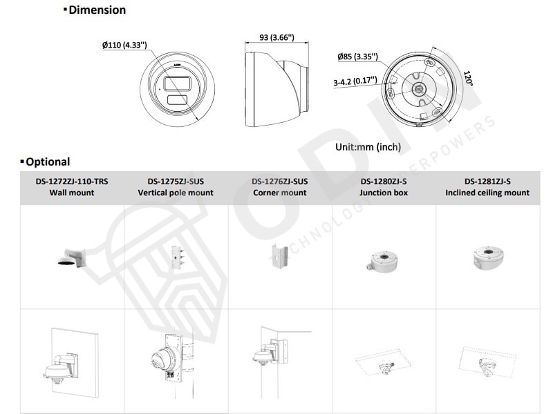 Hikvision DS-2CD1347G2H-LIUF Telecamera Colorvu Smart Hybrid Turret 4 Mpx con microfono e slot per microSD - immagine 4