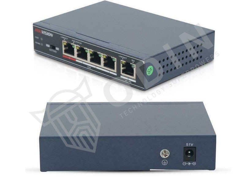 Hikvision DS-3E0105P-E Switch PoE 5 Porte 10/100Mbps - immagine 2